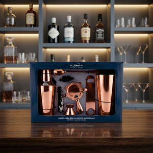 9-Piece Barware Set Includes 1 Regular Cocktail <b>shaker</b> 2 Boston <b>Shaker</b> 1 Corkscrew opener 1 jigger 1 <b>Bottle</b> opener Pourer - Product Image 2