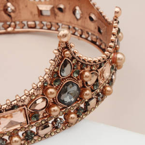 Jinhon Kings Mahkota untuk Pria, Aksesori Kostum Kerajaan Mahkota Prom Barok Kristal Antik Mutiara Tiara untuk Pernikahan Pengantin - Product Image 6