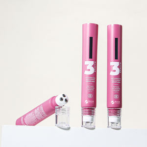 บรรจุภัณฑ์ลิปกลอสแบบบีบขนาด 10 มล. 15 มล. 20 มล. สีชมพูด้านเนื้อนุ่ม สำหรับอายครีม เซรั่ม ลิปบาล์ม แบบหลอดโรลออน พร้อมหัวแปรงโลหะเหล็ก - Product Image 3