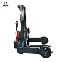 Chariot élévateur électrique tout-terrain Afuko 2 tonnes 3 mètres 4x4 24V avec batterie au plomb-acide télescopique, structure robuste, dimensions des fourches