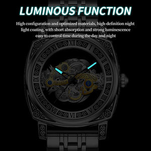 Montre de luxe BINBOND authentique rétro sculptée en quartz avec cadran à aiguilles lumineuses, boîtier métallique, montre-bracelet de sport tendance pour homme - Product Image 5