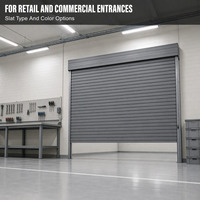 Porte à enroulement en acier de qualité professionnelle, coupe-vent, isolation personnalisable en option pour centre commercial, atelier
