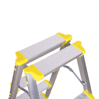 Expédition rapide, limite de poids 150 kg, échelle à double marche portable antidérapante résistante à la rouille, en aluminium EN 131 jaune pour les voyages et le camping