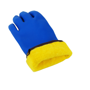 Yüksek maliyetli düşük fiyat pamuk kaplı kesim dayanıklı güvenlik koruma mavi Pvc eldiven - Product Image 2