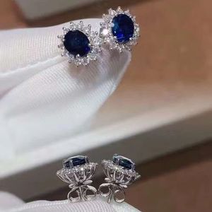 Xinfly Best Friend Jewelry Set 18K White Gold Grc Royal Sapphire Diamond Ring Stud Classic Religious Engagement Anniversary - Product Image 4