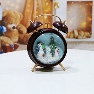 New Arrivals Christmas Decorations Snowman <b>Clock</b> Glitter Water <b>Led</b> Lantern Battery Warm White Home Table Decoration Lights - Product Image 3