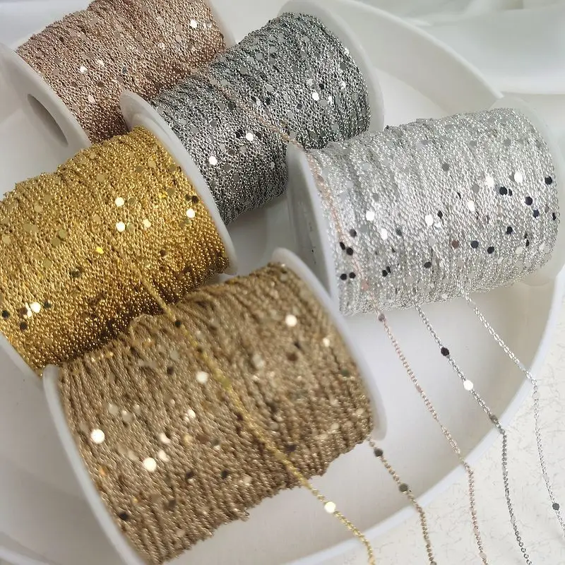 Y7200 Amazon hot sell 2 Meters Sequins Chain Necklace Bracelet Making