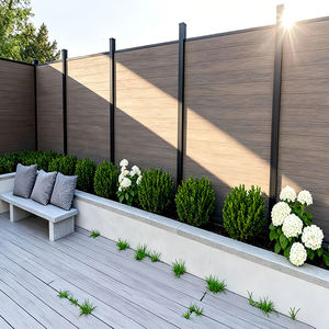 Panneaux de clôture en WPC pour extérieur, imperméables, résistants aux UV, clôture de <span class=keywords><strong>jardin</strong></span>, panneau de mur d'intimité écologique avec aspect composite en bois naturel - Product Image 3