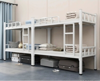 Lit superposé en métal design moderne avec rangement et bureau pour adultes pour chambre d'école, hôtel, appartement ou hôpital