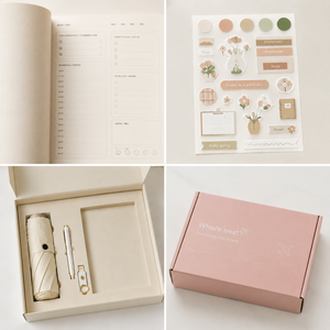 Agenda personnalisé à motifs - Agendas quotidiens A4 B5 roses 2027 pour filles, carnet de gratitude, coffret cadeau pour étudiants - Product Image 4