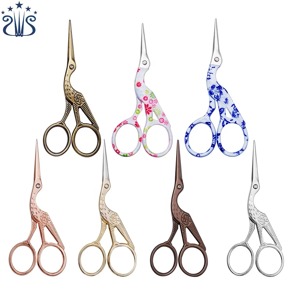 Crane Type Vintage Craft scissors Small Embroidery sewing scissors