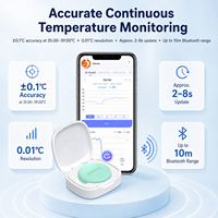 Thermomètre Bluetooth portable OEM pour bébé, surveillance continue de la température, alarme de fièvre via application, thermomètre médical intelligent axillaire