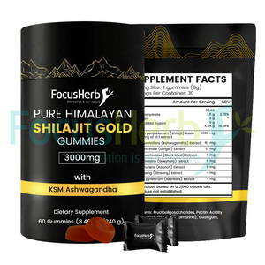 FocusHerb OEM Gummy Supplément en gros Private Label Gold 3000Mg Pure Himalayan Shilajit Gummies - Product Image 2