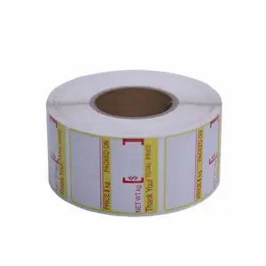 Packaging Stickers Label For Supermarket Custom 2 21/64"*1 7/8" Logo/size Direct Thermal Label Sticker Roll