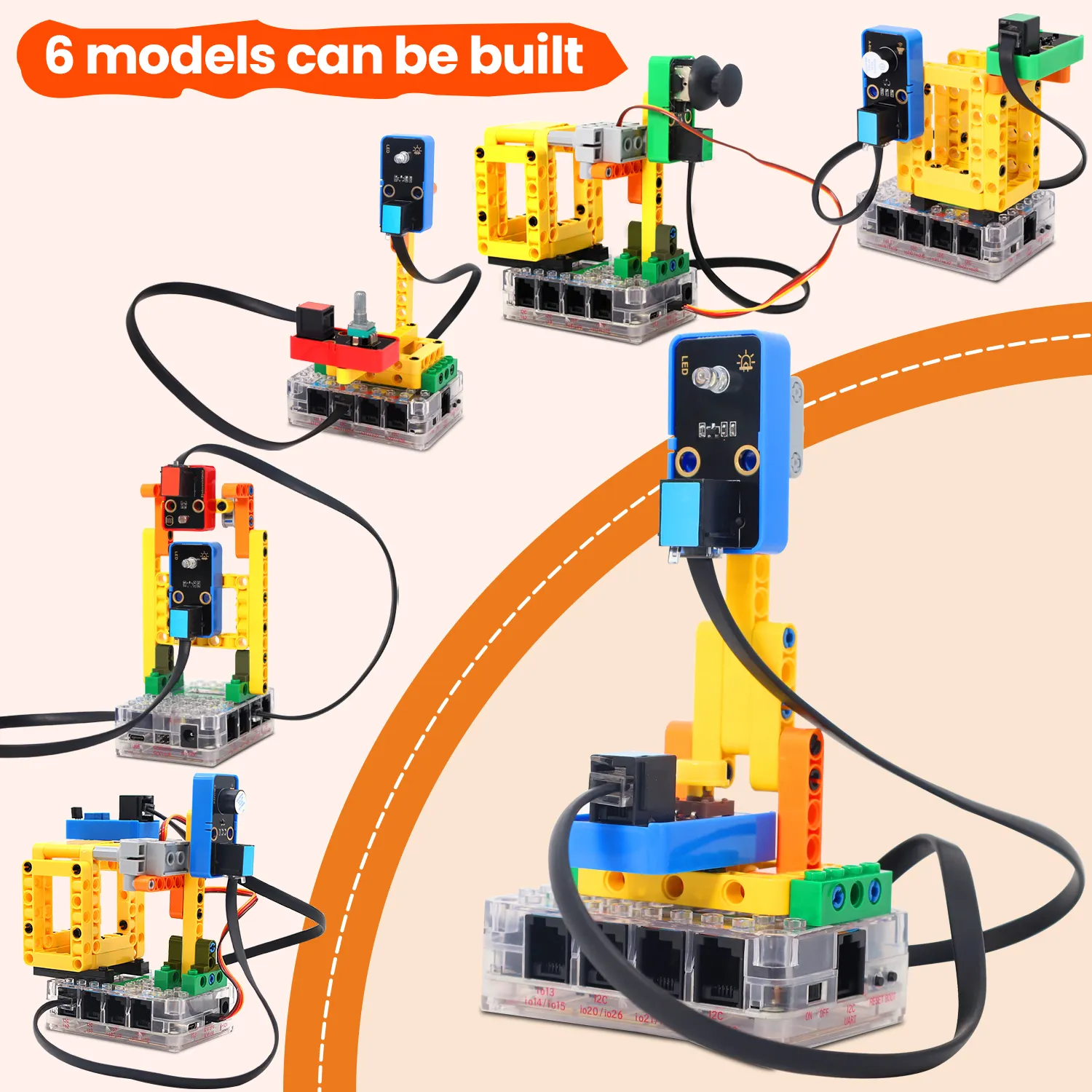 Kidsbits Gốc Xây Dựng Điện Tử Khối Thông Minh Binsite Kit Đối Với Arduino Python Lập Trình Cảm Biến Bộ Dụng Cụ Lego Mà Không Mainboard