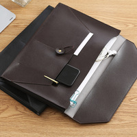 Portátil A4 A5 logotipo personalizado tela de bolsillo PU cuero impermeable ignífugo malla cremallera almacenamiento cartera carpeta de archivos bolsa de documentos