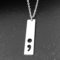 Collier tendance avec pendentif semi-colonne creux, en acier inoxydable poli miroir, bijoux, accepte la livraison directe