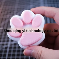 Jouet anti-stress pour clavier avec interrupteur en forme de patte de chat rose, design esthétique imprimé en 3D, propre et mignon, marque QY, QY-2739