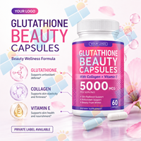 Capsules de collagène au glutathion sous marque privée, supplément de beauté antioxydant à la vitamine E, 60 unités, formule personnalisée OEM, fournisseur