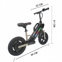 Trottinette électrique pour enfants avec pneus tout-terrain, lumières LED colorées, siège réglable, trottinette électrique d'équilibre pour tout-petits