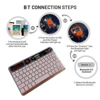 Teclado Inalámbrico BT Ultra Delgado de Plástico Ergonómico con Retroiluminación RGB de 78 Teclas con Interruptor de Tijera y Panel Táctil para PC/Tableta/Portátil