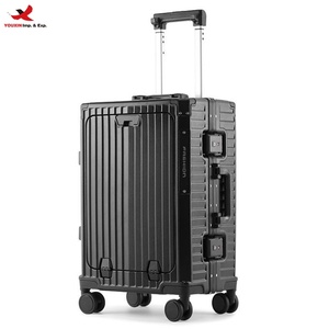 Wholesale Aluminium Frame Luggage Hard Shell <b>Suitcase</b> With Cup Holder Multifonctional <b>Suitcase</b> Pull Bar Box RTS Bulk Mixed Order - Product Image 1