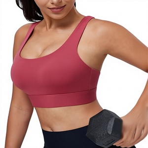 Women's High Support <b>Racerback</b> Sports <b>Bra</b> Crisscross Straps Front Quick Dry Breathable Padded Gym Fitness Yoga Workout - Product Image 1