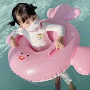 Baby Swimming Ring Inflatable Cartoon Pink For Girls Child Pool Float Toy - Product Image 1