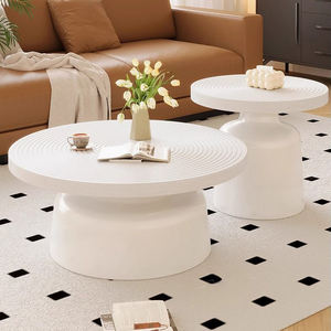 طاولة قهوة ذهبية بتصميم نورديك، طقم أثاث لغرفة المعيشة، طاولات جانبية دائرية معدنية وخشبية عصرية فاخرة للشاي والسرير - Product Image 4