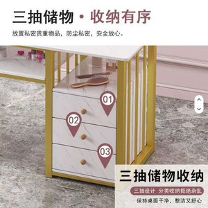 Table de manucure professionnelle résistante à l'acétone avec structure métallique, station de salon de beauté et organisateur de rangement pour techniciennes ongulaires - Product Image 3