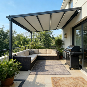 Toldo Retráctil Motorizado para Balcón, Toldo de Aluminio Resistente al Agua y a los Rayos UV para Espacios Exteriores - Product Image 1