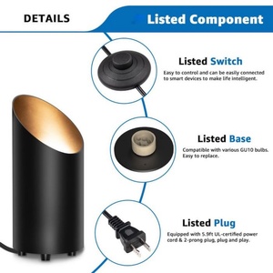 Lámparas de Pie para Interiores, Luz de 5W GU10 2700K con Cable de 5.9 Pies e Interruptor de Pie para Iluminación Decorativa del Hogar, OEM y ODM - Product Image 3