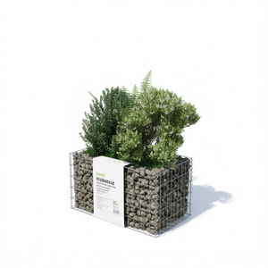 Jardinière surélevée en gabion 35,4x19,7x19,7 pouces en acier galvanisé, pots de fleurs, jardinières de jardin, style rustique, design carré - Product Image 1