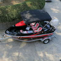 FLIT-460 Bateau de plaisance sportif en fibre de verre soudé de 16 pieds, bateau rapide de tourisme avec moteur hors-bord, 5 places, loisirs