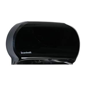 Dispensador de papel higiénico doble jumbo Boardwalk R4070BKBW de 20.25 pulgadas X 6 pulgadas X 12.25 pulgadas Dispensador de Jabón Líquido Negro - Product Image 5