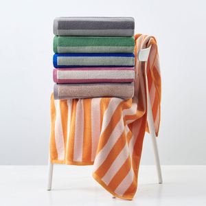 Nouvel ensemble de serviettes de bain en coton pur jacquard rayé pour adultes, doux et absorbant, idéal pour toutes les saisons, parfait pour les cadeaux d'entreprise - Product Image 2