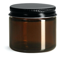 Pot en verre ambré dépoli multi-tailles vide pour cosmétiques, crème visage et corps, impression sur mesure et marquage à chaud