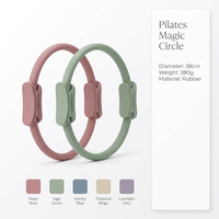 Anneau de Pilates en caoutchouc personnalisé avec logo, double coussin, 34-38 cm, pour l'intérieur des cuisses et le renforcement du tronc