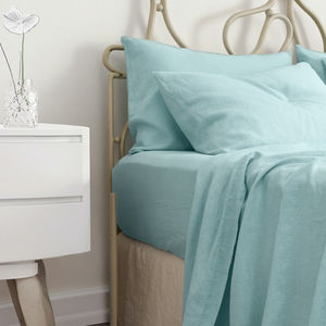 Personnalisation personnalisée, 100% lavage à la pierre, <span class=keywords><strong>draps</strong></span> en lin français doux et respirant, taille Queen, Super King - Product Image 3