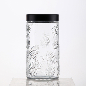 Bán Buôn Sang Trọng 1L 2L Frosted Lọ Thủy Tinh Có Nắp Đậy Tùy Chỉnh Kín Lớn Gia Vị Mứt Lưu Trữ Xi Lanh Gia Vị Container Phong Cách - Product Image 4