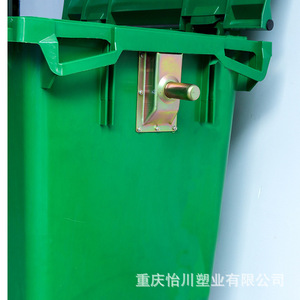 ถังขยะ 660 ลิตร ทรงสี่เหลี่ยม สำหรับภายนอกอาคาร ทำจาก HDPE พร้อมล้อ สีเขียว - Product Image 4