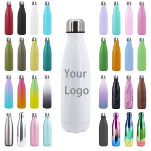 Bouteilles d'eau sportives en acier inoxydable à double paroi isolées, forme cola, avec logo personnalisé, 500 ml et 1000 ml, pour le camping - Product Image 2