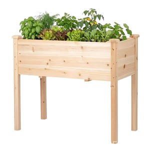 Jardinera rectangular de madera para plantar flores en el jardín, maceta elevada para vegetales, impermeable y multifuncional para uso doméstico. - Product Image 2