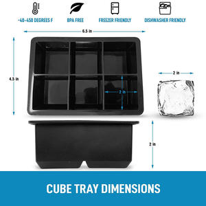 Moule à glaçons carrés créatifs pour whisky avec couvercle, en silicone de qualité alimentaire, congélation rapide et démoulage facile, <span class=keywords><strong>Konbo</strong></span> KB-I156 - Product Image 3