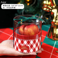 Aierflorist, recién llegado, caja circular de manzana de fruta de Navidad estrellada, caja de dulces de Navidad, caja vacía redonda con ventana acrílica