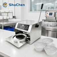 Machine de scellage manuelle de table Shuchen pour boîtes en aluminium, idéale pour les plats à emporter commerciaux, économe en énergie, 220V