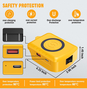 <span class=keywords><strong>Chargeur</strong></span> de téléphone portable pour <span class=keywords><strong>batterie</strong></span> <span class=keywords><strong>Li</strong></span>-<span class=keywords><strong>ion</strong></span> Craftsman 20V, <span class=keywords><strong>chargeur</strong></span> rapide 15W avec USB et Type-C pour mobile - Product Image 3