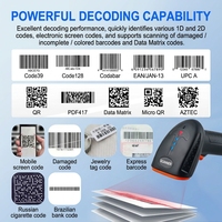 Lecteur de codes-barres portable TA20 à balayage automatique, lecteur de codes 1D 2D QR, scanner de codes-barres filaire