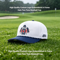 Casquette de baseball à 5 panneaux bicolore en coton respirant avec logo brodé 3D personnalisé OEM, polyester imperméable, sport, luxe, ajustable