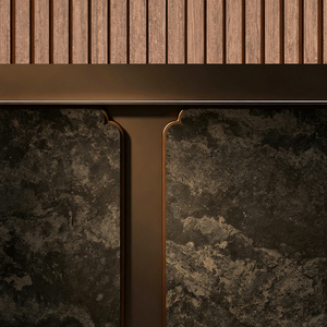 High Glossy <b>Black</b> Gold Marble Composite Panel 2820x1220mm Ultra Thin Stone Wall Covering - Product Image 1